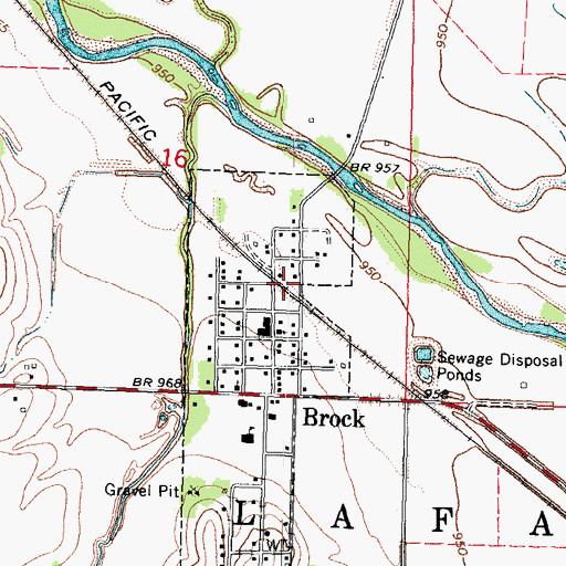 Topographic Map of Brock (historical), NE