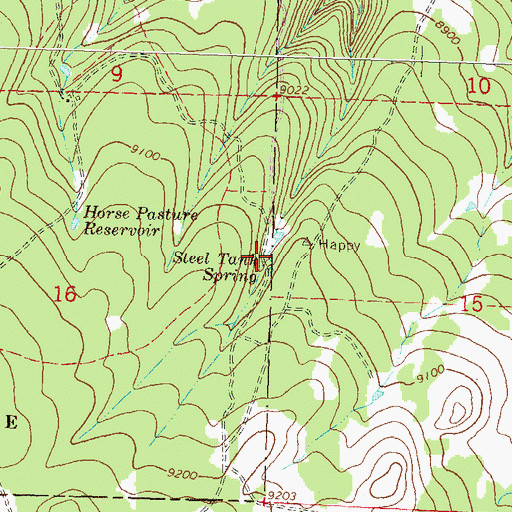 Topographic Map of Steel Tank Spring, CO