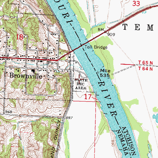 Topographic Map of Lewis Meriwether Museum, NE