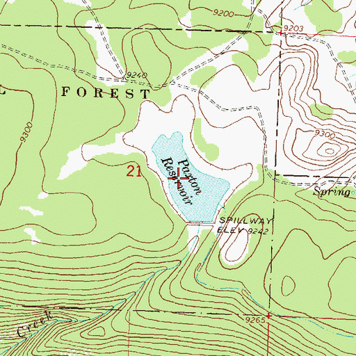 Topographic Map of Paxton Reservoir, CO
