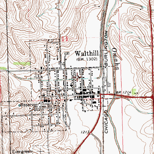 Topographic Map of Assembly of God Church, NE