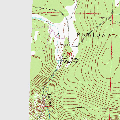 Topographic Map of Johnson Spring, CO