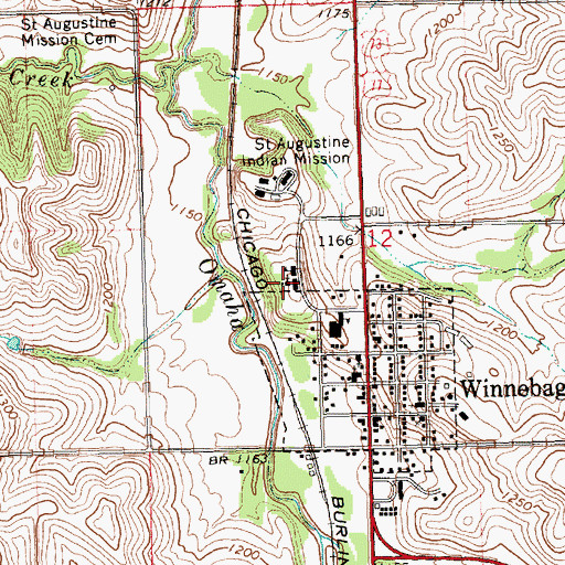 Topographic Map of Saint Augustine Catholic Church, NE
