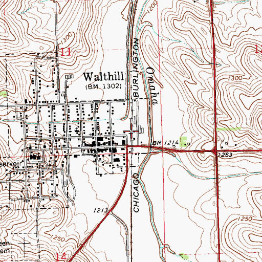 Topographic Map of Walthill, NE