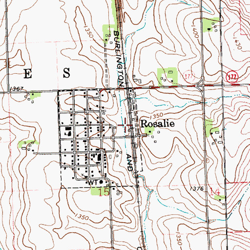 Topographic Map of Rosalie, NE