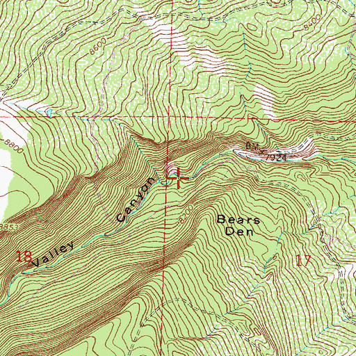Topographic Map of Pleasant Valley Canyon, CO