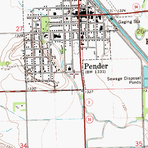 Topographic Map of Pender Community Hospital, NE