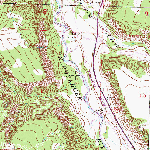 Topographic Map of Fisher Creek, CO