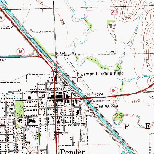 Topographic Map of Lampe Landing Field (historical), NE