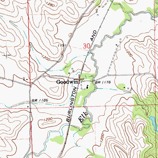 Topographic Map of Goodwin (historical), NE