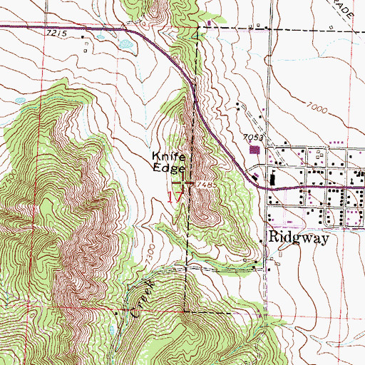 Topographic Map of Knife Edge, CO
