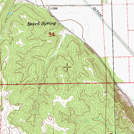 Topographic Map of Basswood Ridge State Wildlife Management Area, NE