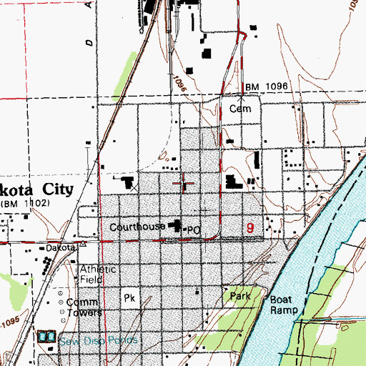 Topographic Map of United Methodist Church, NE