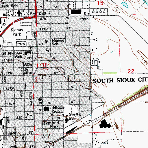 Topographic Map of Continental Grain Company Elevator, NE