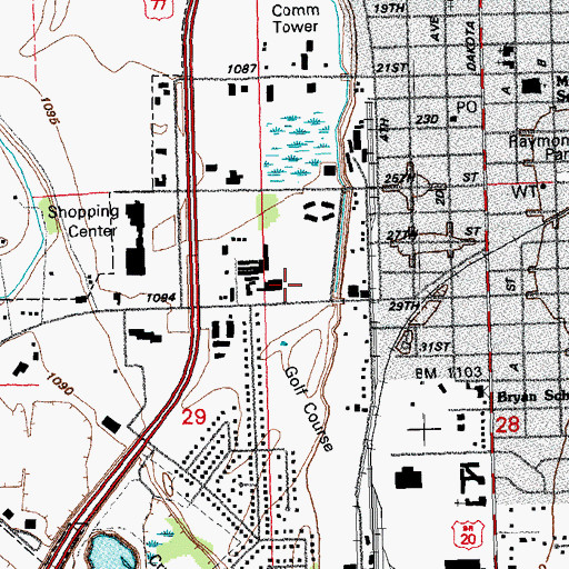 Topographic Map of South Sioux City Post Office, NE