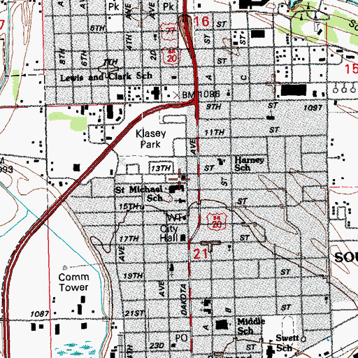 Topographic Map of Assembly of God Church, NE