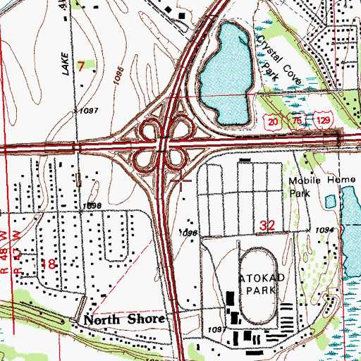 Topographic Map of Freeway Homes, NE