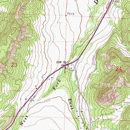 Topographic Map of West Fork Dallas Creek, CO