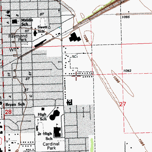 Topographic Map of Cardinal Elementary School, NE