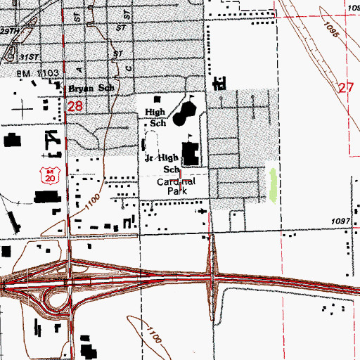 Topographic Map of Cardinal Park, NE