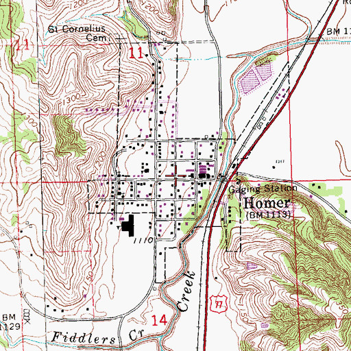 Topographic Map of Homer Post Office, NE