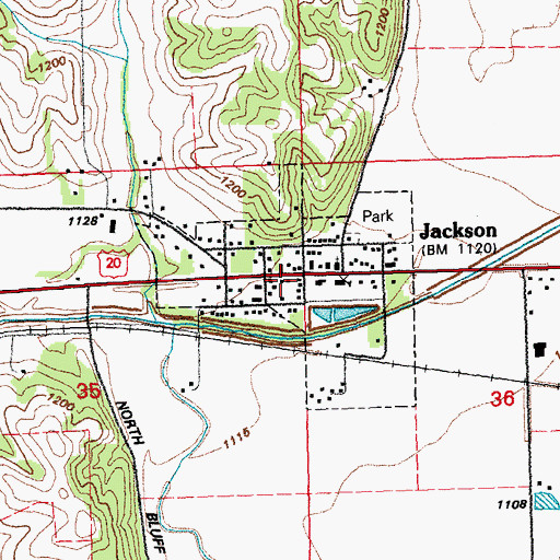 Topographic Map of Jackson Post Office, NE