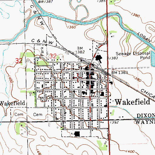 Topographic Map of Graves Public Library, NE