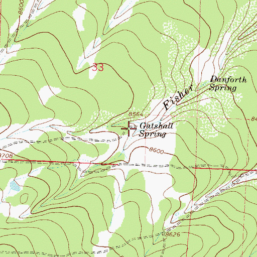 Topographic Map of Gutshall Spring, CO