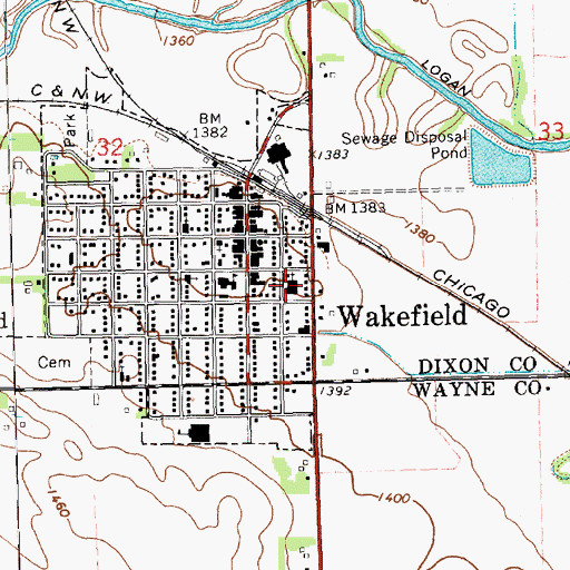 Topographic Map of Salem Lutheran Church, NE