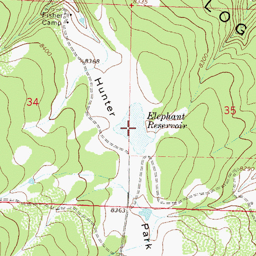 Topographic Map of Elephant Reservoir, CO