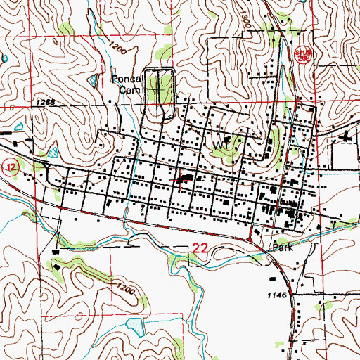Topographic Map of Ponca Public Schools, NE