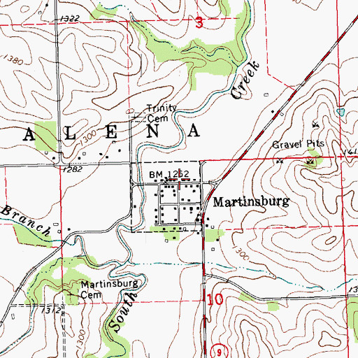 Topographic Map of Martinsburg Volunteer Fire Department, NE