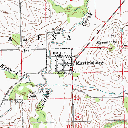 Topographic Map of Martinsburg Post Office (historical), NE