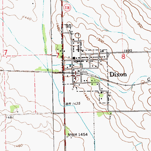 Topographic Map of Dixon, NE