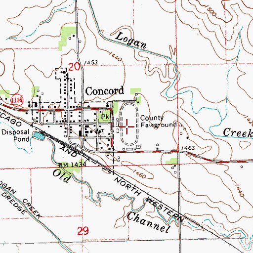 Topographic Map of Dixon County Fairground, NE