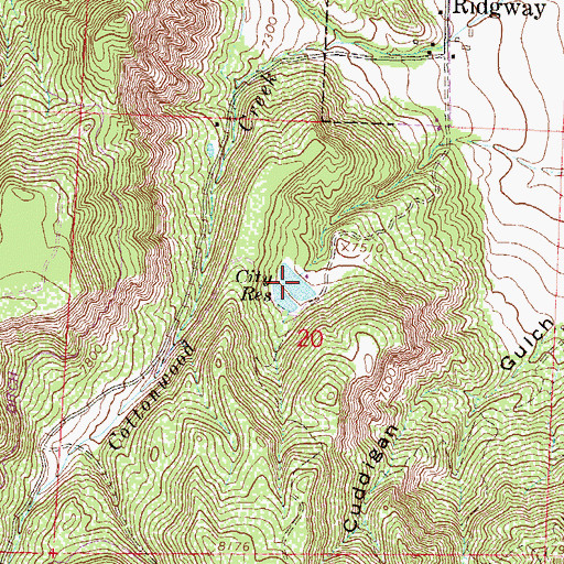 Topographic Map of City Reservoir, CO