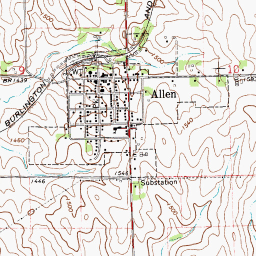 Topographic Map of First Lutheran Church, NE