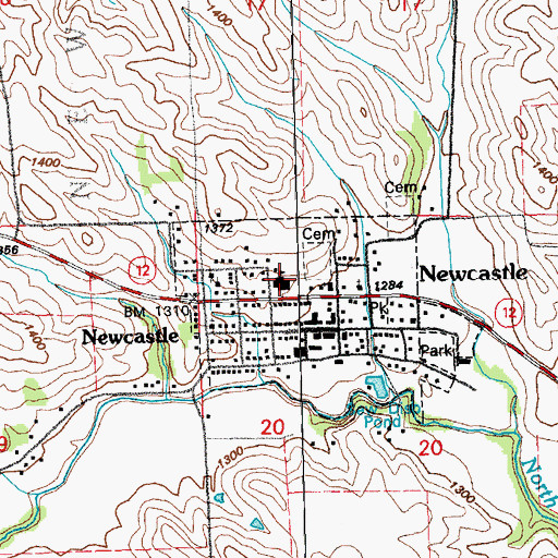 Topographic Map of Newcastle Public Schools, NE