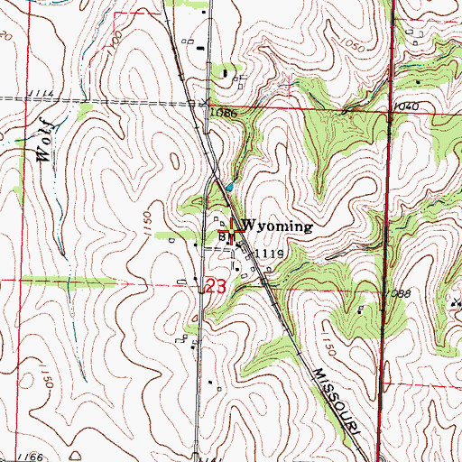 Topographic Map of Wyoming Post Office (historical), NE