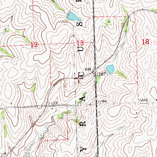 Topographic Map of Turlington Post Office (historical), NE