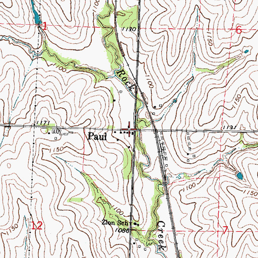 Topographic Map of Paul Post Office (historical), NE
