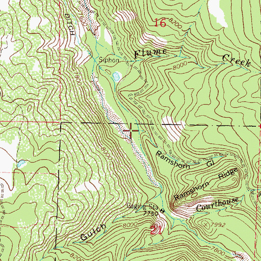 Topographic Map of Ramshorn Gulch, CO