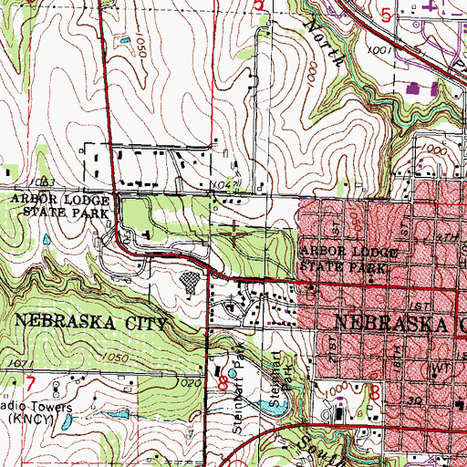 Topographic Map of Arbor Day Trail - Nebraska City Trail, NE
