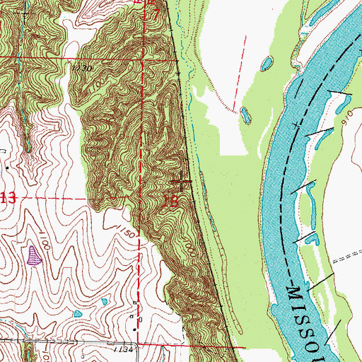 Topographic Map of Steamboat Trace Trail, NE
