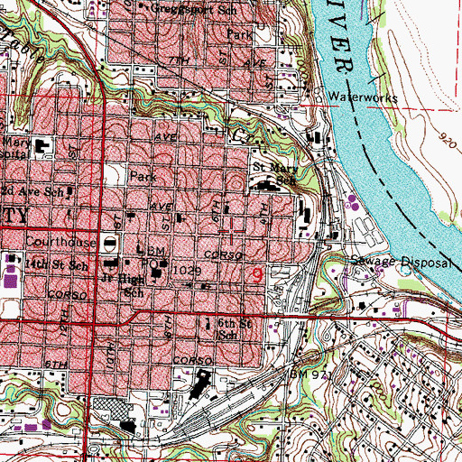 Topographic Map of Nebraska City Post Office, NE
