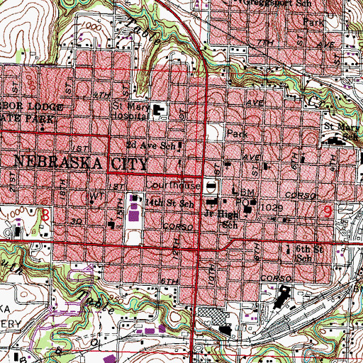 Topographic Map of Nebraska City Dental Clinic, NE