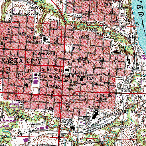 Topographic Map of Saint Marys Episcopal Church, NE