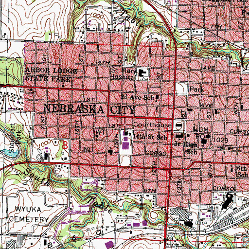 Topographic Map of Seventh Day Adventist Church, NE