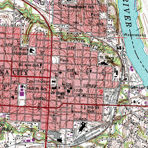Topographic Map of First Christian Church, NE