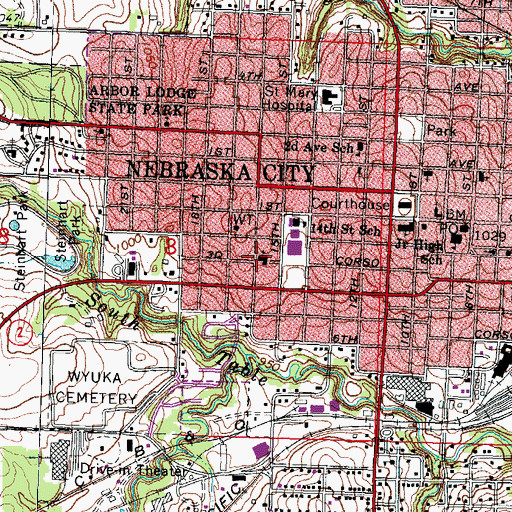 Topographic Map of First Evangelical Lutheran Church, NE